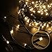 Fairy Lights Outdoor String Lights 33ft 100 LED with Memory Modes Controller, Extendable Christmas Lights Decorations for Wedding, Christmas, Party, Patio, Indoor Outdoor (Black Wire- Warm White)