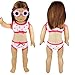 BARWA 3 Sets Summer Clothes Outfits Mermaid Dress and Swimsuits Set Pink Pajamas with Slippers for 18 Inch Dolls Xmas Gift