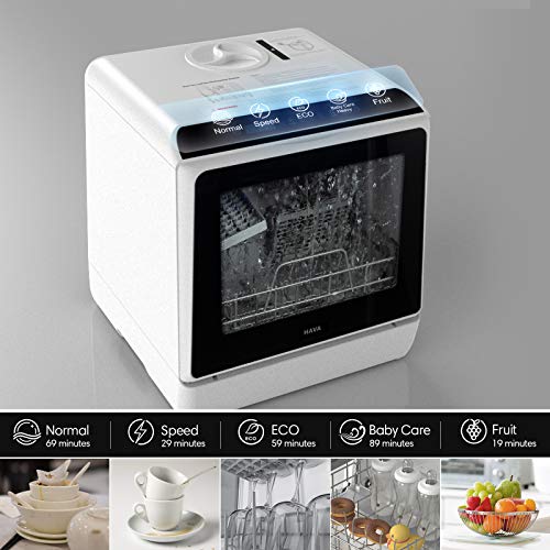 Countertop Dishwasher, HAVA Portable Dishwashers with 5 L Builtin