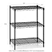 Furinno Wayar Heavy Duty Wire Shelving System, 3-Tier, Black