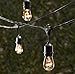 String Light Company Vintage 48-Ft Outdoor Commercial String Lights with 15 Suspended Sockets, 14 Gauge Black Cord (Bulbs not Included)