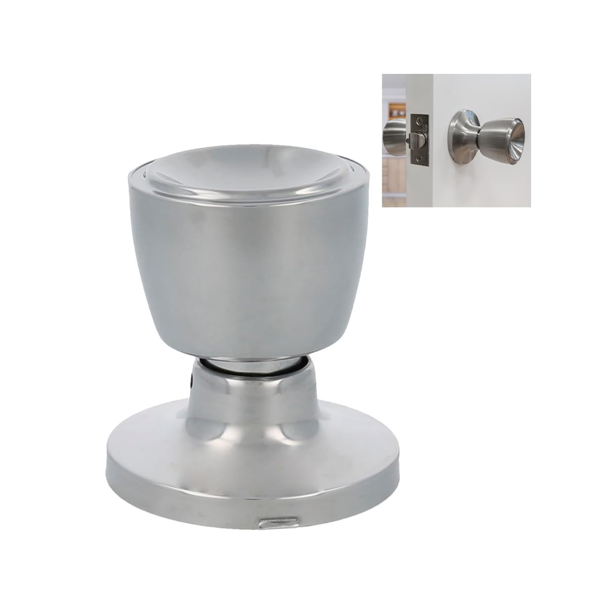 Amig - Passage Knob Model 601 | Double-Sided Handle for Interiors | Easy Installation | Multi-Purpose: Home and Office, Polished Chrome, Latch 60/70 mm, Brass