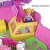 Polly-Pocket-ON-THE-FARM-Piggy-Compact Polly Pocket GTN16 On the Farm Piggy Compact, Farm Theme, 2 Animal Figures (1 Alpaca with Hair), Great Gift for Ages 4…