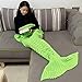 Mermaid Tail Blanket Crochet and Handmade Living Room All Seasons Sleeping Bags for Adults, Super Soft (71