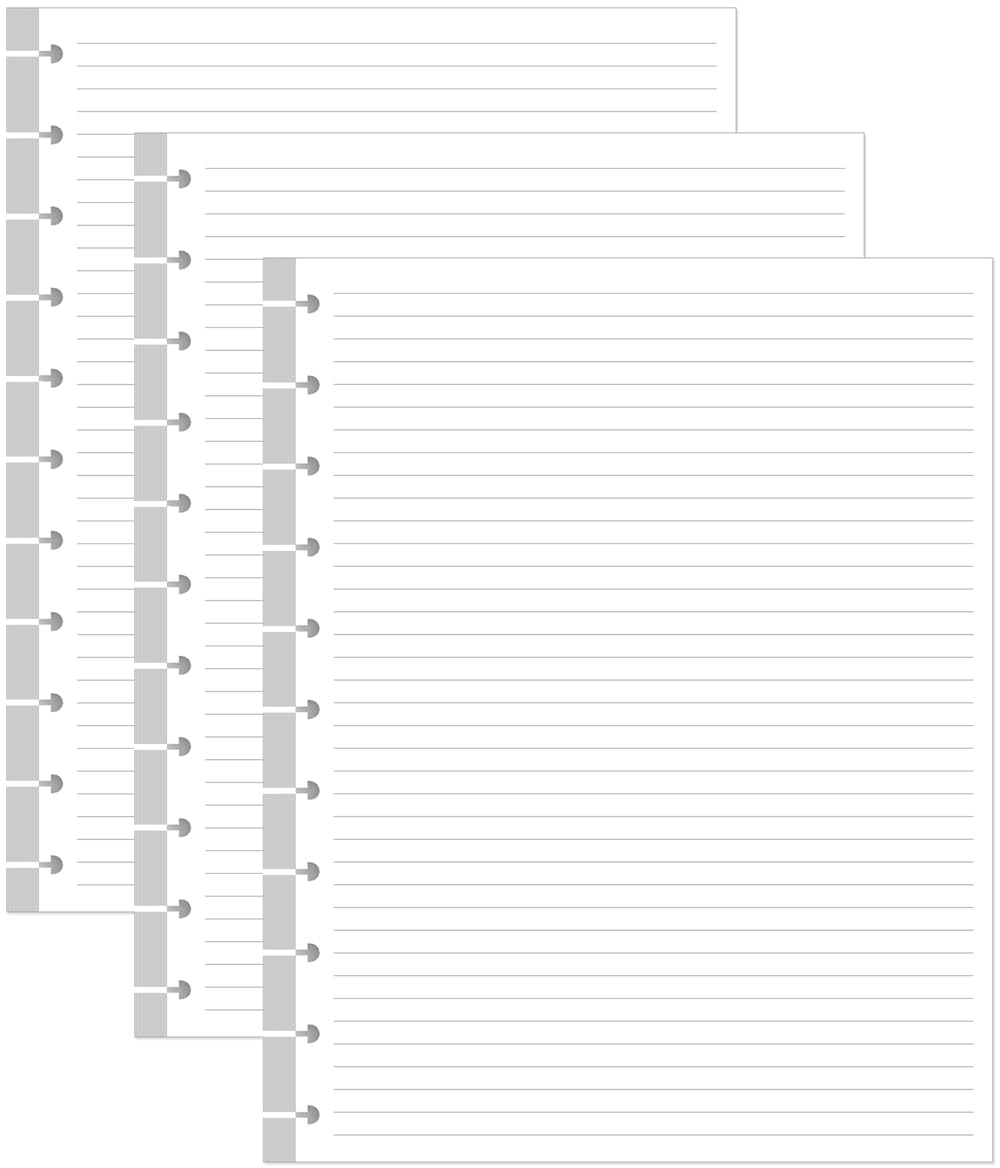 Photo 1 of (3-Pack) Letter Size Discbound Refill Paper, 11 Disc Paper Refill for Note-Taking System Discbound Planner, 300Sheets / 600Pages Discbound Paper, 100gsm, White, 8.5'' x 11''