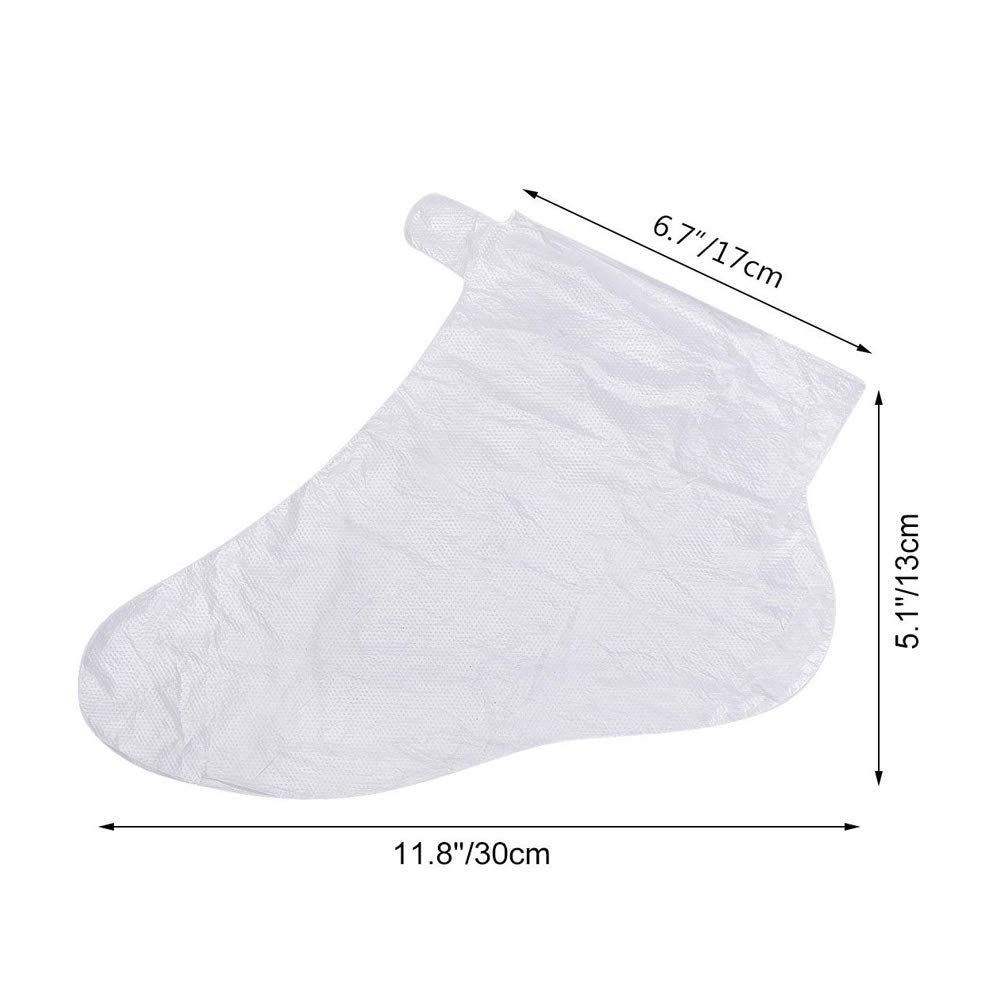 200PCS Clear Plastic Disposable Booties, Paraffin Bath Liners for Foot Pedicure Hot Spa Wax Treatment, Larger Thicker Thermal Therapy Feet Covers Bags Plastic Socks Liners XL : Beauty
