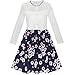 Sunny Fashion Girls Dress Green Floral Lace St Patrick Clover Party Long Sleeve