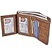 Yuhan Pretty Mens Wallet Vintage RFID Blocking Leather Bifold Wallet Trifold (PU Vertical Coffee)