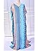 Bsubseach Women's Swimwear Kaftan Blue Side Split Chiffon Maxi Robe Beach Dress Swimsuit Coverups Poncho
