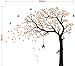 Large Family Tree Wall Decal Wallpaper Wall Mural Removable Tree Wall Decor Peel and Stick Vinyl Wall Stickers for Living Room Bedroom(Yellow+Black)