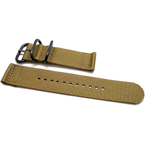 DaLuca Two Piece Ballistic Nylon Watch Strap - Sand (PVD Buckle) : 22mm