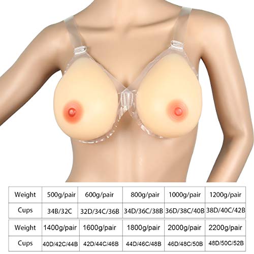 Evaliana Waterdrop Silicone Breast Form Strap-on Nipple Boob Bust Enhancer Transgender