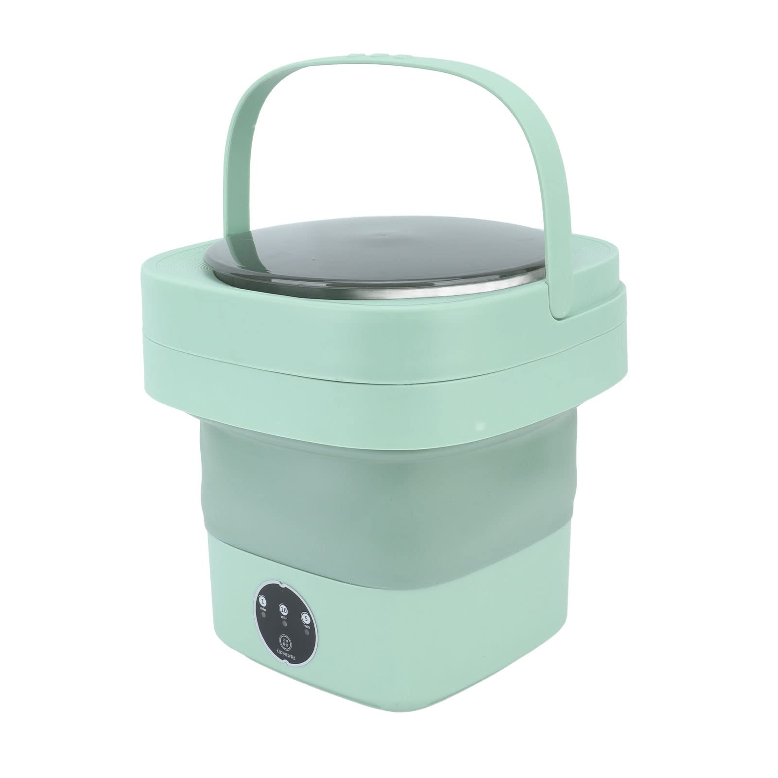 Mini Washing Machine, Foldable Washing Machine High Speed US Plug 100‑240V for Home (Green)