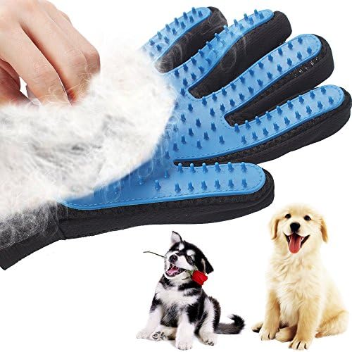 BLXING Pet Grooming Glove, Gentle Pet Deshedding Brush Glove, Pet Hair Remover Glove, Massage Tool with Enhanced Five Finger Design - Perfect for Dogs, Cats with Long &amp; Short Fur (Right)
