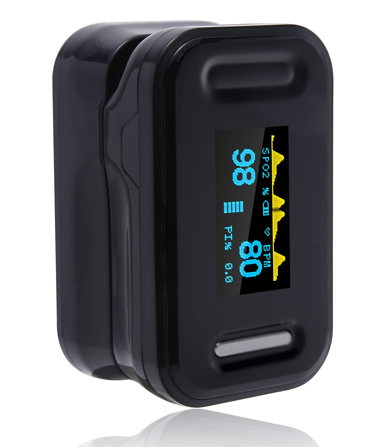Nationwide Paper Pulse Oximeter UK, CE 0123 Certified, OLED Display, Fingertip Oxygen Saturation Level Monitor for All Age Group Accurate Fast Result & Easy Reading Portable Instant Measurement, Black