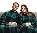 The Original Snuggie - Super Soft Fleece Blanket with Sleeves and Pockets - Green Plaid