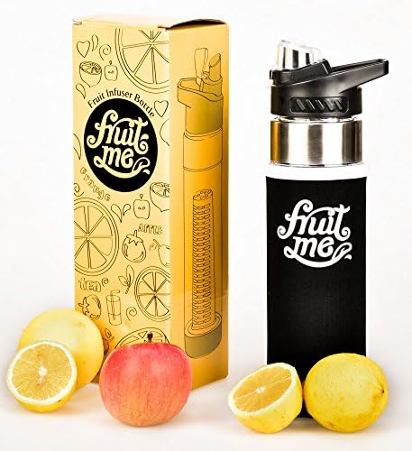 Fruit Infuser Water Bottle 700ml With No-Sweat Insulating Sleeve - BPA Free Tritan Plastic - Premium - Flip Lid - Leak Proof - Drinking Spout - Handle - Sports, Camping, Yoga, Detox - Multiple Colour Options