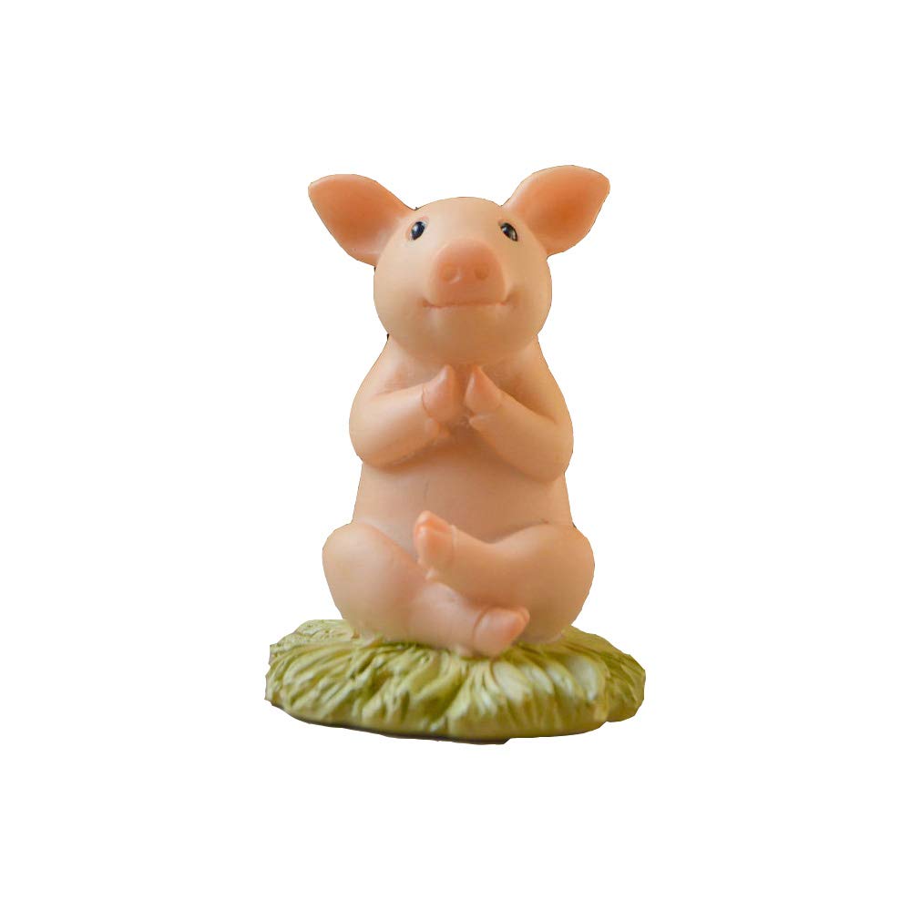 Gemmia Miniature Fairy Garden Pig Figurine- Blessing Pig Statue — image 1