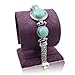 Tibet Silver Plated Genuine Turquoise Link Circle Wristband Bangle Bracelet