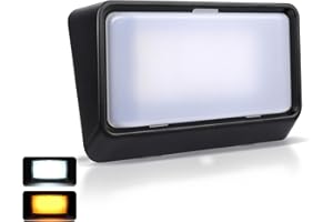 acegoo RV Porch Light LED Dual Color White/Amber Switchable 12V Exterior Utility Replacement Light for Trailer Camper Motorhome 5th Wheels, 480 Lumen & IP66 Waterproof (Black)