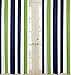 Sweet Jojo Designs Navy Blue, Lime Green and White Window Treatment Panels for Stripe Collection - Set of 2