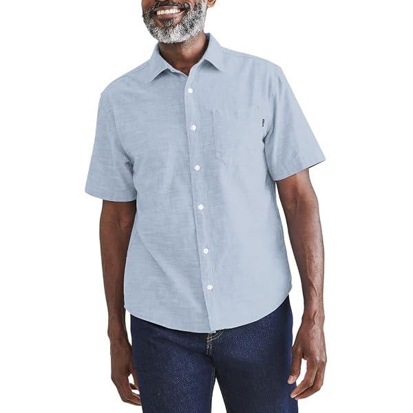 Amazon.com: Dockers Men's Classic Fit Short Sleeve Signature Comfort Flex  Shirt (Standard and Big & Tall), Foil Grey, Small : Clothing, Shoes &  Jewelry