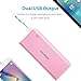 ROMOSS Sense 4 10400mAh Power Bank, 2-Port External Battery Packs Portable Charger with 2.1A / 1A Output Power LED Indicator for iPhone 7 / 7Plus, iPad, Samsung Galaxy S7 and More - Pink