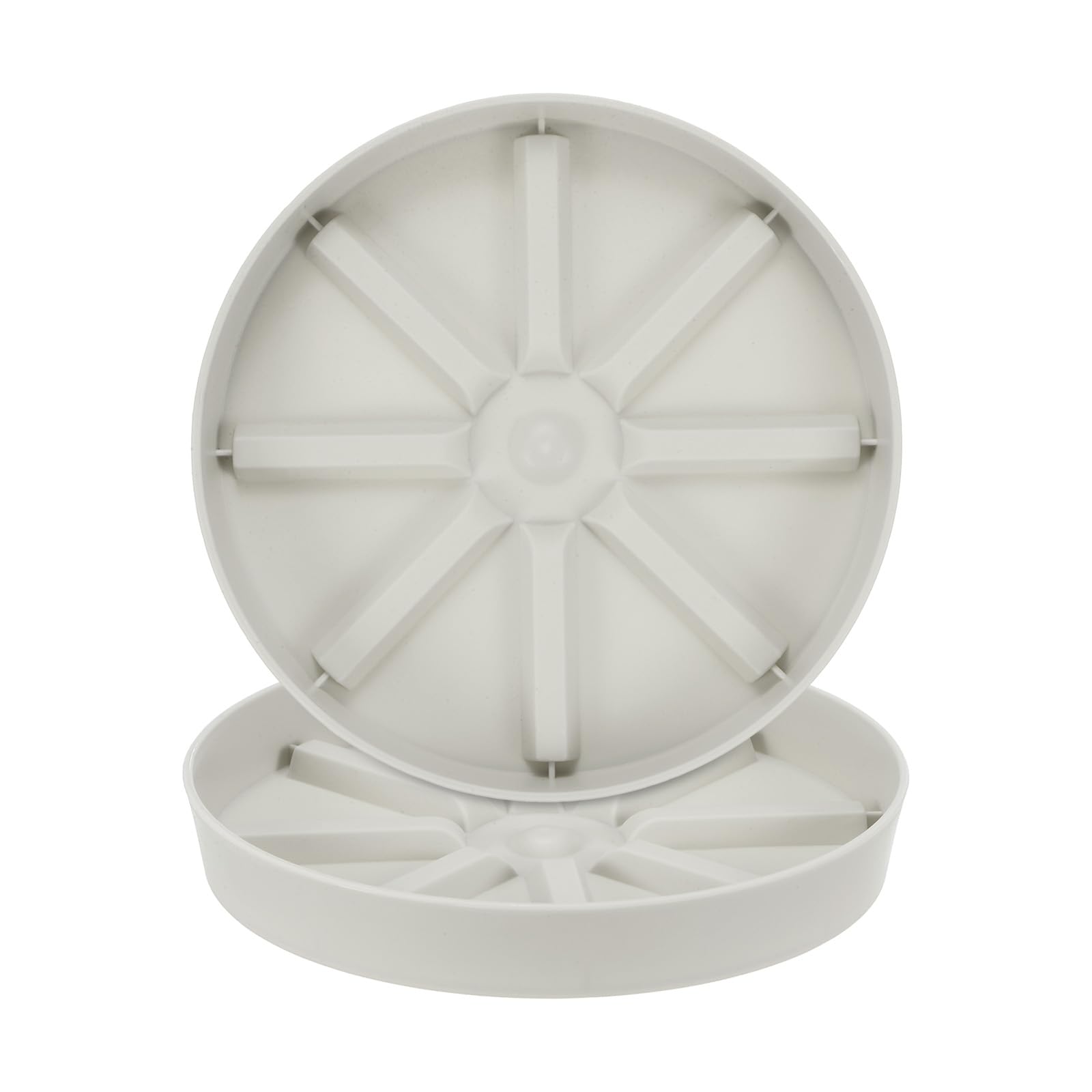 M METERXITY 2-Pack Plant Saucer, 6 Inch Flower Pot Saucers, Thicker Anti-Rot Root Plastic Plant Saucer for Indoor/Outdoor Potted Plant/Plant Water Catcher Tray [Cream]