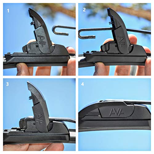 AVA 22''+16'' Silicone Windshield Wiper Blades, All-Weather, Beam (Pack of 2) - Thumbnail 4