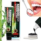 Activated Charcoal Teeth Whitening Toothpaste ZUTOBO New Natural Charcoal Bamboo Toothpaste Protect Deep Clean Dental Cream for Whiter Stronger Healthier Teeth Remove Bad Breath and Coffee Stain