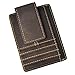 Le'aokuu Genuine Leather Magnet Money Clip Credit Card Case Holder Slim Handy Wallet (Dark Brown 4)