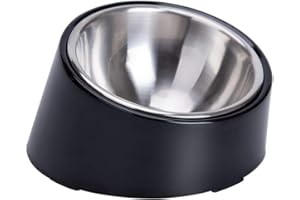 SuperDesign Mess Free 15° Slope Bowl for Dogs and Cats, Tilted Angle Bulldog Bowl Pet Feeder, Non-Skid & Non-Spill, Easier to