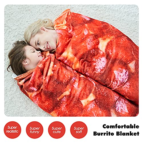 CASOFU Burritos Blanket, Salami Blanket, Giant Pizza Throw Blanket, Novelty Pizza Blanket for