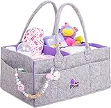 Baby Diaper Caddy Organizer - Large Diaper Caddy Tote - Baby Shower Gift for Boy Girl - Changing Table Organizer - Newborn Registry Must Have - Cloth Diaper Caddy - Baby Toys Organizer