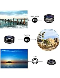 Teléfono celular Kit de lente de zoom de cámara ezving 4 en 1 HD telescopio lente de zoom óptico 12 x + ojo de pez + lente Gran Angular + Macro con Clip trípode universal para iPhone 6 7 6S Plus se, Samsung, LG y más teléfonos