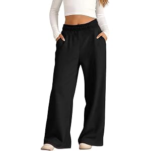 Girls Oversized Wide Leg Sweatpants Kids Baggy Track Pants Open Bottom Elastic Waist Straight Leg Joggers with Pockets