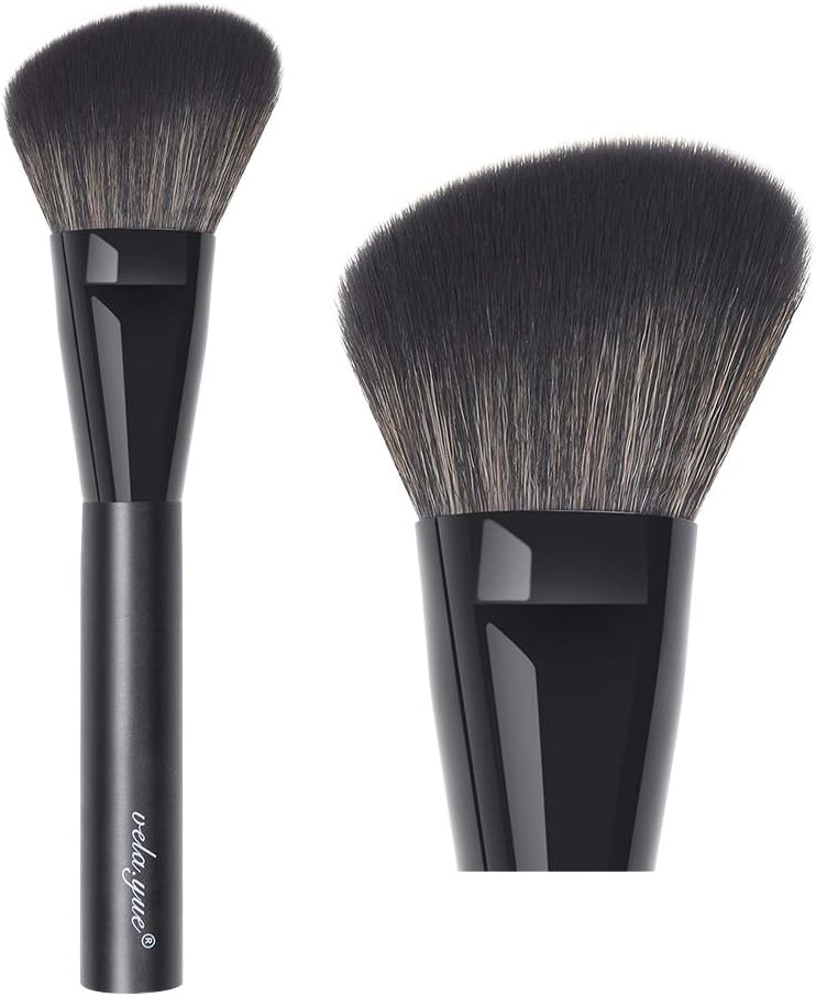 Vela.Yue Angled Blush Brush Face Powder Blusher Bronzer Highlight Contour Makeup Brush, Black