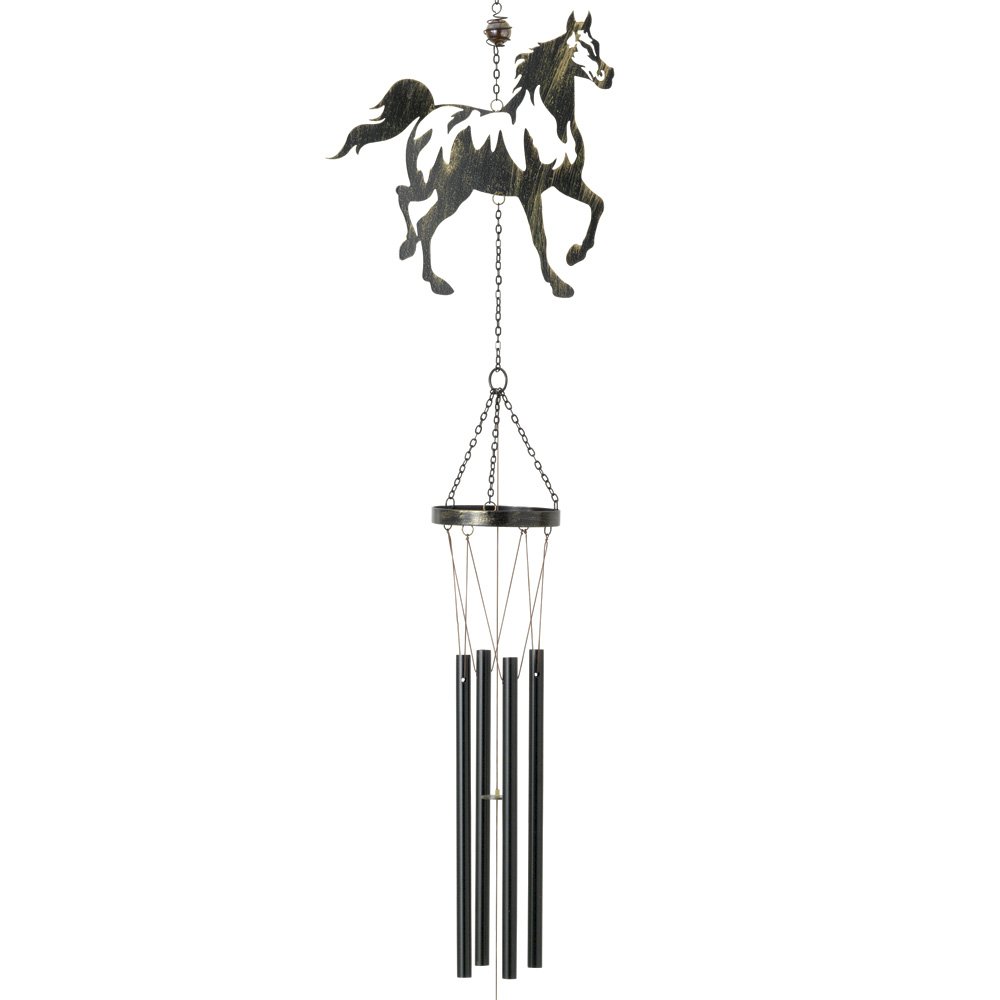 Bits and Pieces - 92cm Horse Wind Chimes with Bell - Hanging Garden Decoration