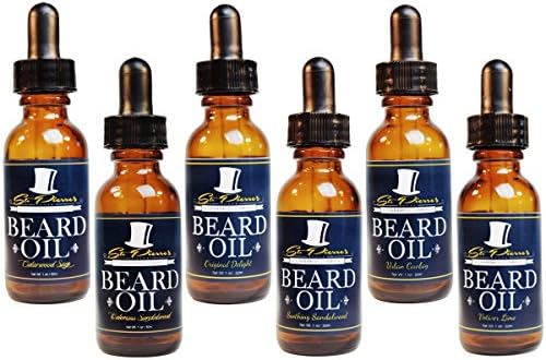 Premium Beard Oil and Conditioner for a Softer, Itch Free Beard - Variety Pack of 6 - 1 oz Bottles - Handmade with High Quality Carrier and Essential Oils that Offer Important Vitamins and Nutrients!