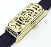 BSI New Flowers Design Gold Metal Jewelry Housing With Double Wrapped Black Leather Straps Replacement Bracelet For Fitbit Flex Activity Wristband Fitness Tracker