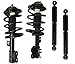 DTA 70136 Full Set 2 Front Complete Strut Assemblies With Springs and Mounts + 2 Rear Shocks 4-pc Set Compatible with 2002-2004 Nissan Pathfinder 2002-2003 Infiniti QX4