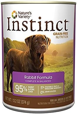 Nature's Variety Instinct Grain-Free Rabbit Canned Dog Food, 13.2 oz., Case of 12