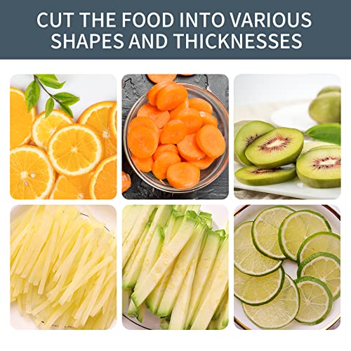 Vegetable Chopper Mandoline Slicer, Stainless Steel Panel, Cover 4 Blades, Veggie Slicer Food Cutter Apple Vegetable Onion Potato Salad Carrot Fruit Fish Meat Cutter with Container