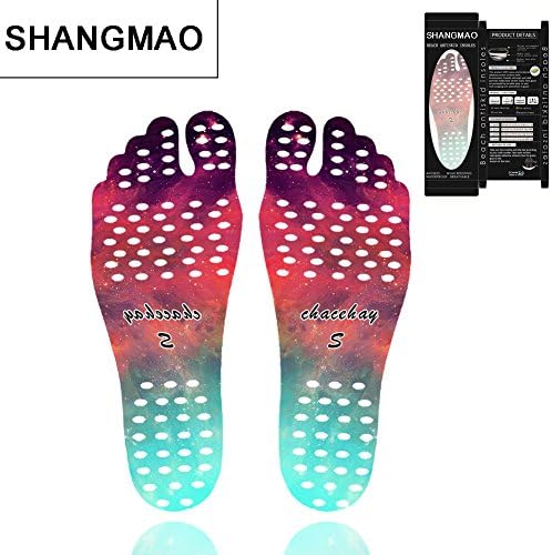 SHANGMAO NEW Colorful Beach Stick On Feet Pads Adhesive Pad,Invisible Shoes for Shoes Waterproof and Anti- Slip - Outdoor Summer Activities Essential (2Pairs/Box)