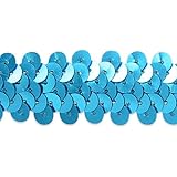Expo International 20-Yard of 2-Row Metallic Stretch Sequin Trim, 7/8-Inch, Turquoise