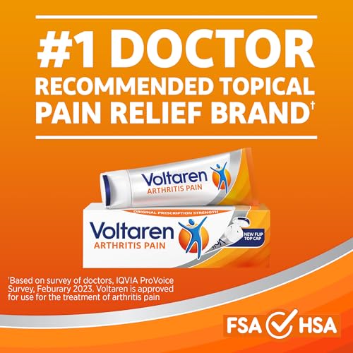 VOLTAREN ARTHRITIS PAIN GEL FOR POWERFUL TOPICAL ARTHRITIS PAIN RELIEF WITH DICLOFENAC, NO PRESCRIPTION NEEDED – 1.7 OZ/50 G TUBE