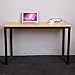 Need Computer Desk, 47 inch Home Office Desk, Modern Simple Style Home Office Gaming Desk, Basic Writing Table for Study Student, Black Metal Frame, Teak