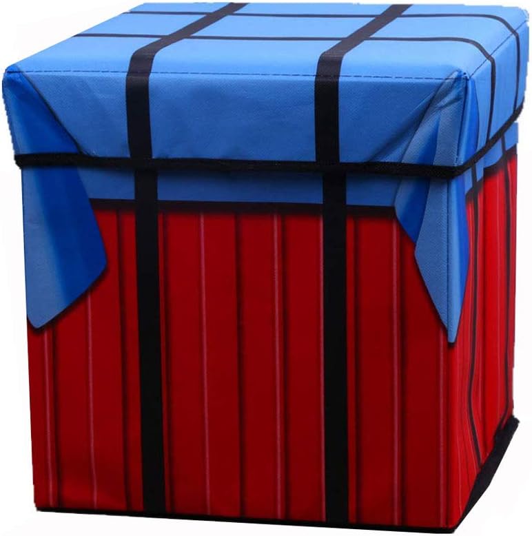 CLDGF Multi-Functional Storage Box, Foldable Storage Stool, Can Accommodate All Kinds Of Clothing, Shoes, Accessories, Sundries, PUBG Game Airdrop Bag (31Cm*31Cm*31Cm)
