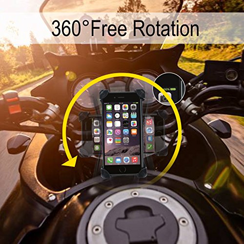 Bike Phone Mount Holder,Leepiya Universal Adjustable Bicycle Motorcycle Handlebar Phone Mount for iPhone X/8 Plus/8/7 Plus/7/6S,Galaxy S9/S9 plus,note 8/S8 plus/S8 and all 4.5-6 Inch Smartphones[Black - Thumbnail 6