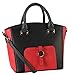Diophy PU Leather Two Tone Front Buckle Décor Mini Top Handle Tote Womens Purse Handbag Accented with Removable Strap SE-3395
